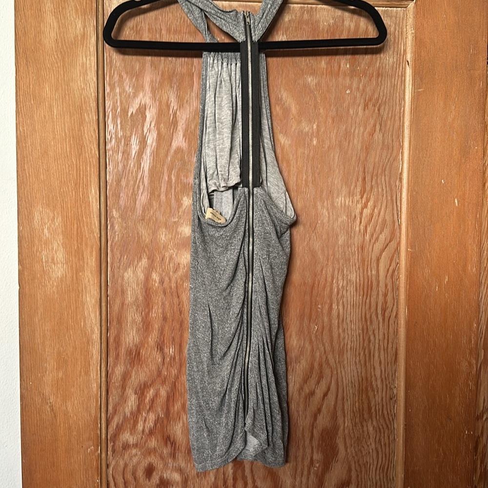 Ella Moss, small gray sleeveless halter with zipper back